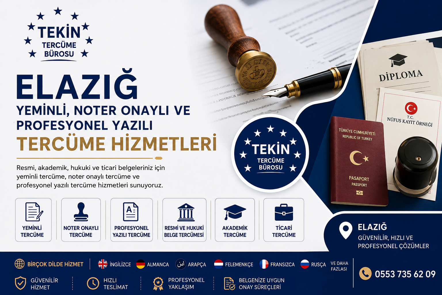 Elazığ Yeminli, Noter Onaylı ve Profesyonel Yazılı Tercüme Hizmetleri